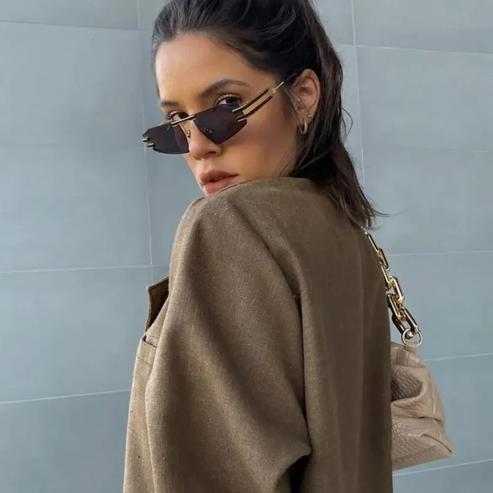 Balmain Women Sunglasses Titanium Gold Black Grey Geometric FIXE BPS-123A-54